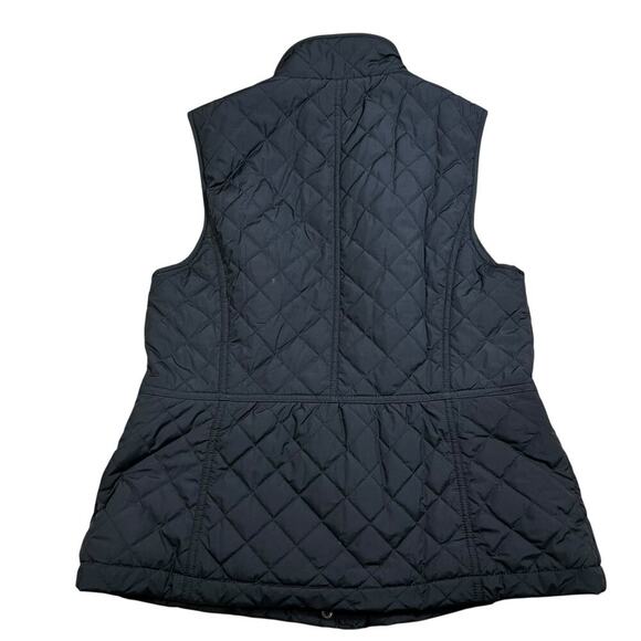 Talbots Black Fleece Lined Quilted Puffer Vest Sleeveless Size Small - Picture 7 of 7